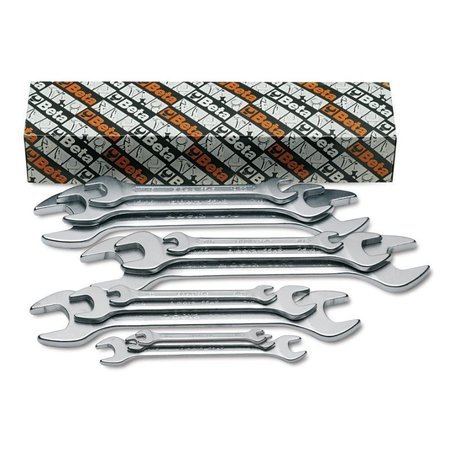 BETA Set of 8 Double End, Open End Wrenched, Matte Chrome Finish 000550298
